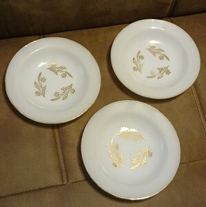 Vintage Federal Glass Golden Glory Soup, Cereal Bowls Set Of Three